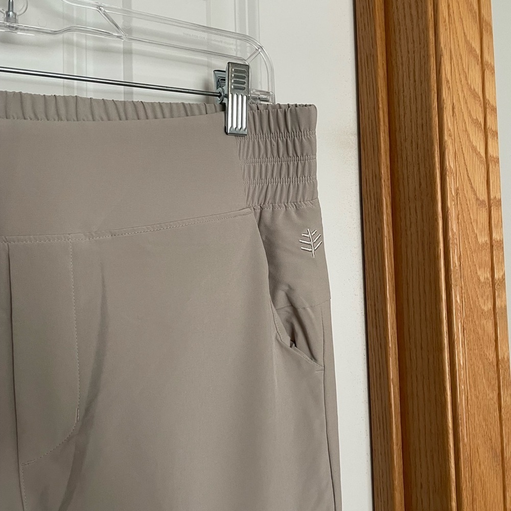 Coolibar Wide Leg Pants Cream/Tan Size Medium UPF 50+ - Picture 2 of 11